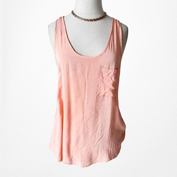 ASOS Pink Pastel Scoop Neck Pocket Front Racerback Tank Cami Top Blouse Size S - Picture 4 of 7
